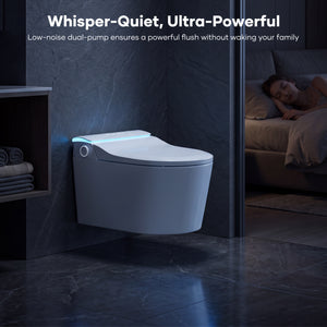 Wall-mounted Smart Toilet, Automatic Lid Opening, No Water Pressure Limitation, Wall Drain, All-in-One Bidet with Aromatherapy Deodorization for Home Use