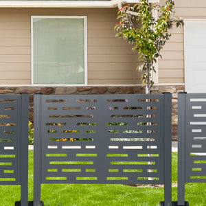 Air Conditioner Fence For Outdoor Units, Metal Privacy Fence Cover, Perfect To Conceal Air Conditioning Units, 3 Fence Panel