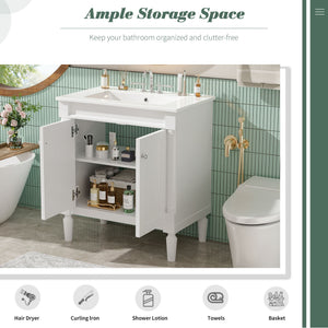 Bathroom Vanity Cabinet With Sink, Soft Close Doors, Storage Cabinet