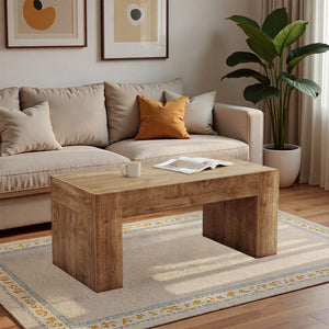 48" Farmhouse Coffee Table with Hidden Storage Drawer