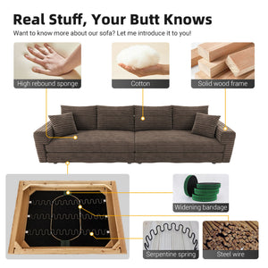 4 Seat Sofa, Modern Comfy Upholstered Sofa Cloud Couch, Deep Seat Couches With Soft Pillows