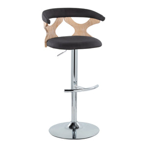 Gardenia - Contemporary Adjustable Barstool With Swivel / Rounded T Footrest (Set of 2)