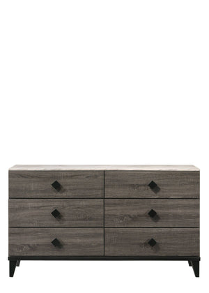 Avantika - Faux Marble Top Rustic Dresser - Gray / Marble / Oak - Best Buy Furniture