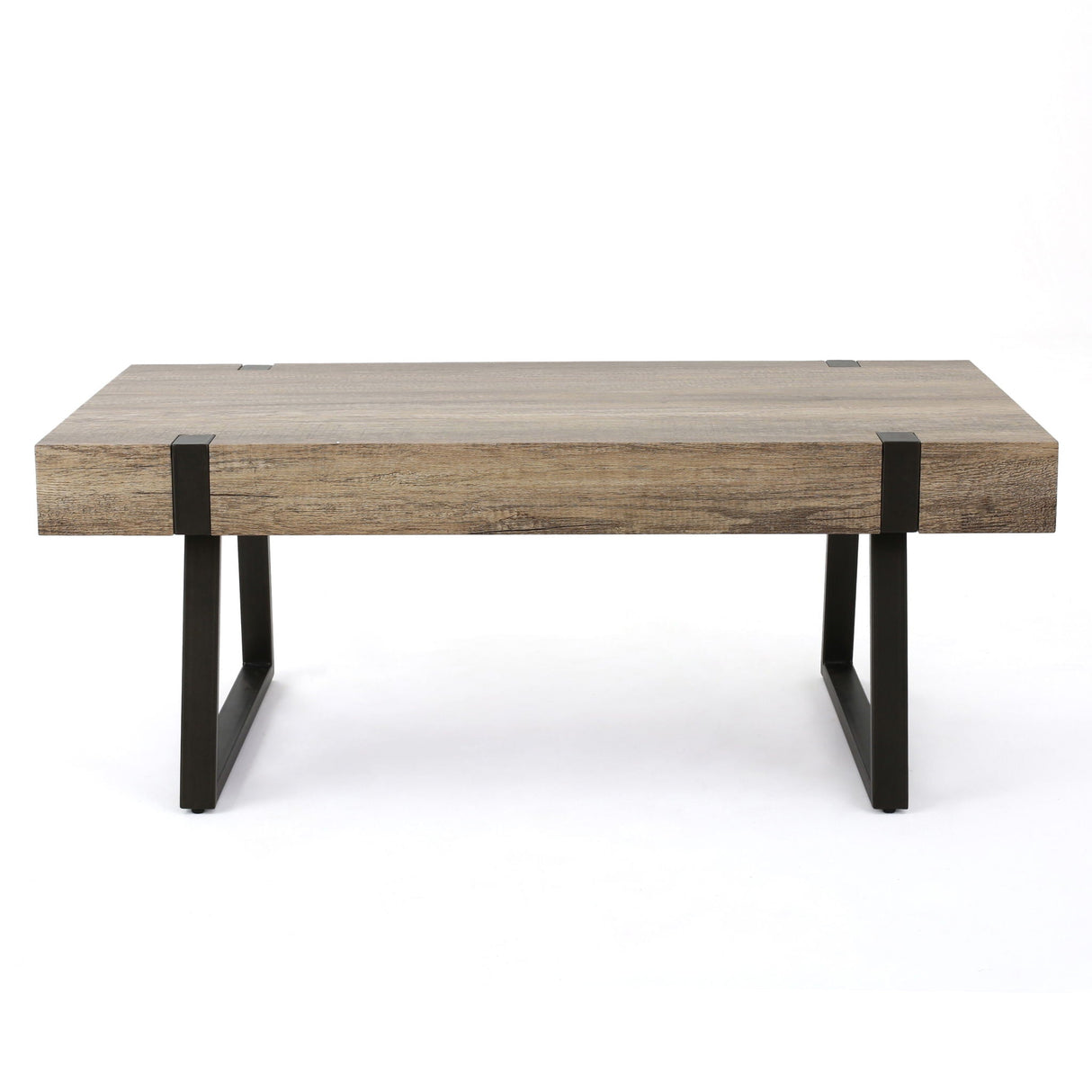 Abitha - Coffee Table With Industrial Powder Coated Metal Legs - Best Buy Furniture