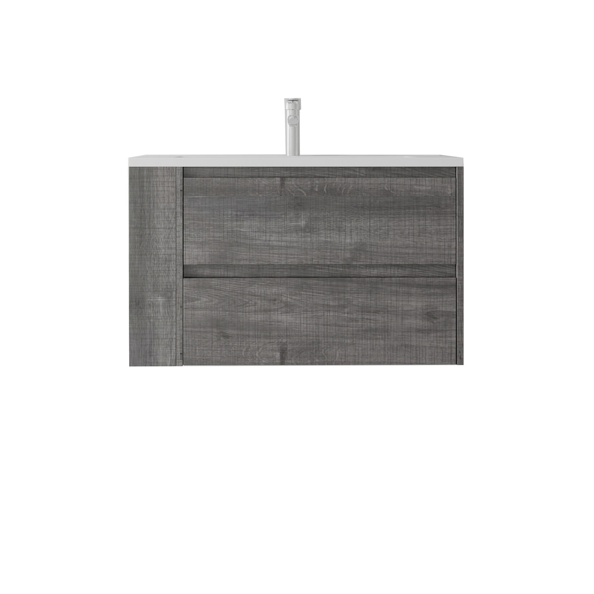 36 Inch Floating Bathroom Vanity with Sink, Soft-Close Door, Ceramic Sink, Plywood
