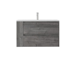 36 Inch Floating Bathroom Vanity with Sink, Soft-Close Door, Ceramic Sink, Plywood