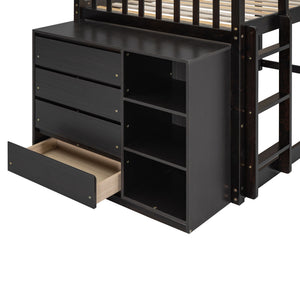 Bunk Bed With 4 Drawers And 3 Shelves