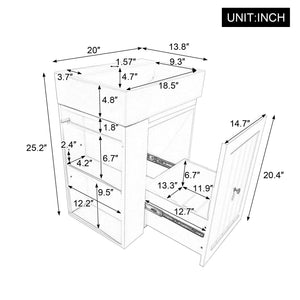 20-Inch Bathroom Vanity with Ceramic Sink and Storage Cabinet