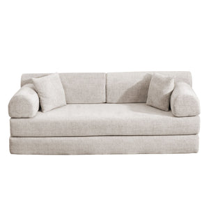 Modern 2 Tone Fabric Convertible Sleeper Sofa Bed