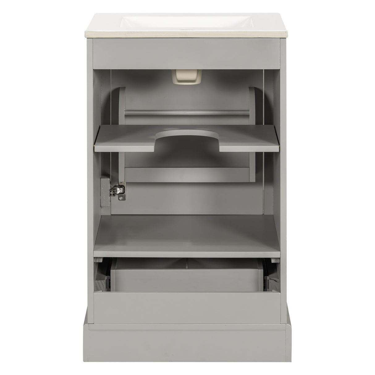 Bathroom Vanity With Sink, Soft Close Door, Adjustable U-Shaped Shelf