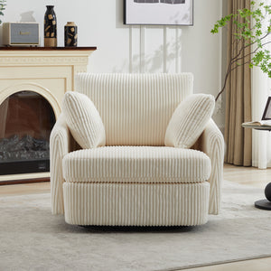 40.55''W Swivel Accent Chair with 2 Throw Pillows