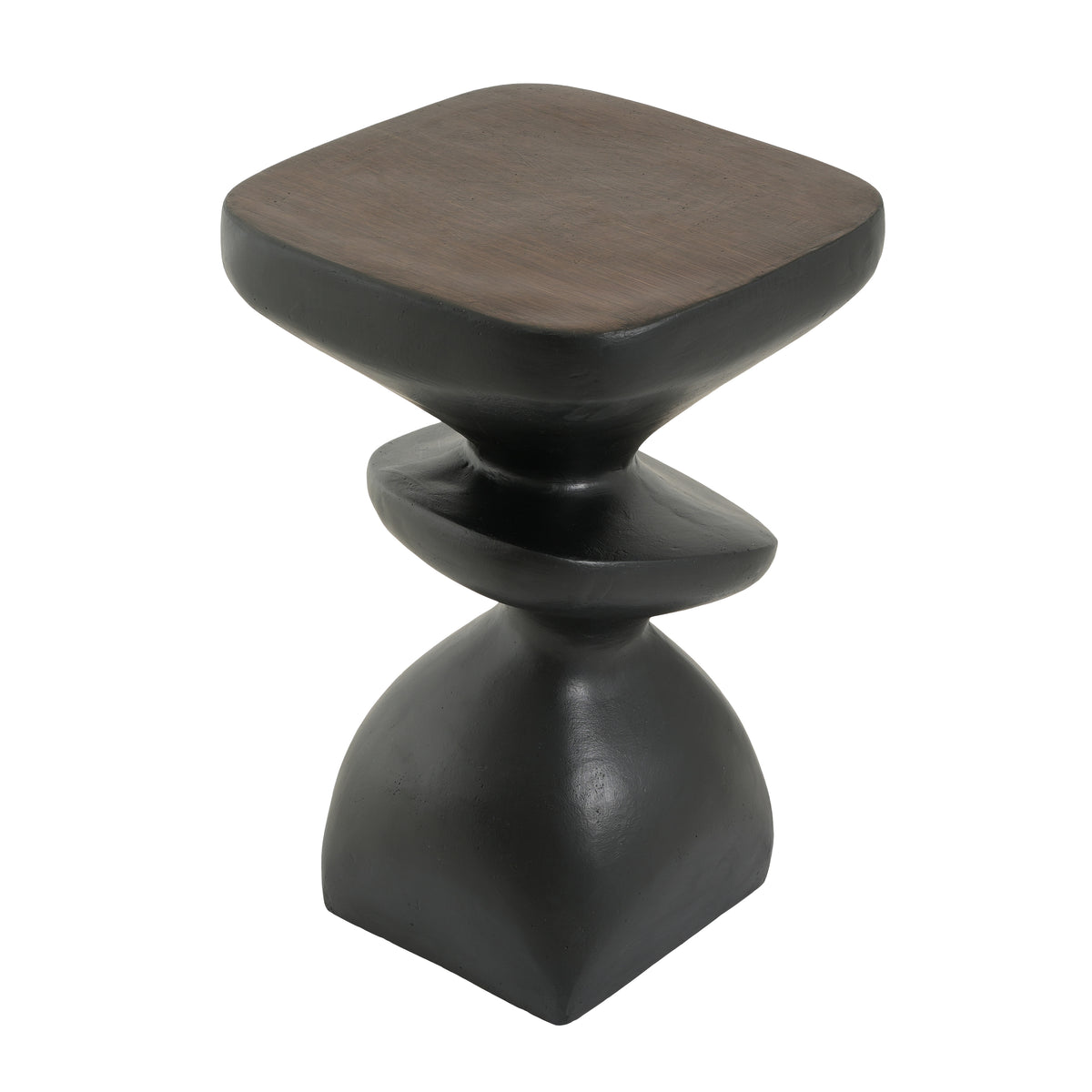 Black Abstract Tiered MGO Side Table