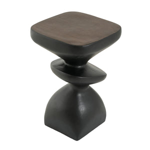 Black Abstract Tiered MGO Side Table