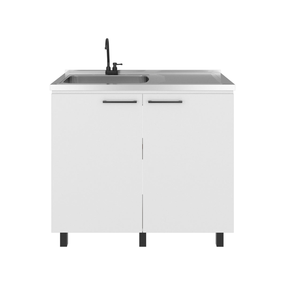 Gold Utility Sink Cabinet with 2 Doors and 3 Shelves