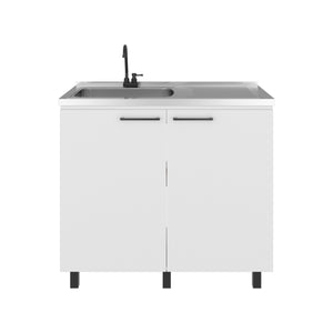 Gold Utility Sink Cabinet with 2 Doors and 3 Shelves