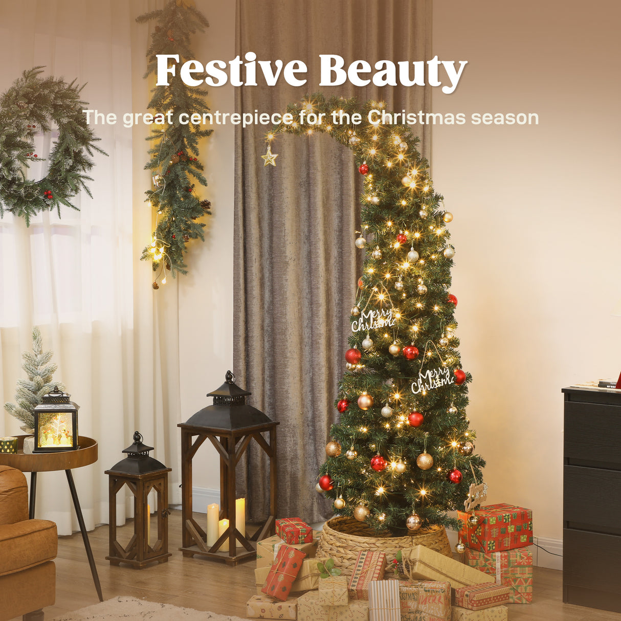 6 Ft Prelit Bent Top Christmas Tree