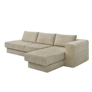 L-Shaped Modular Sofa With Double Layer Cushion