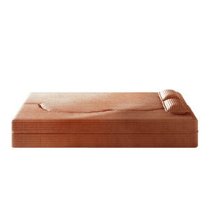 Modern Floor Sofa With 2 Pillows, Convertible Twin Size Folding Mattress For Living Room