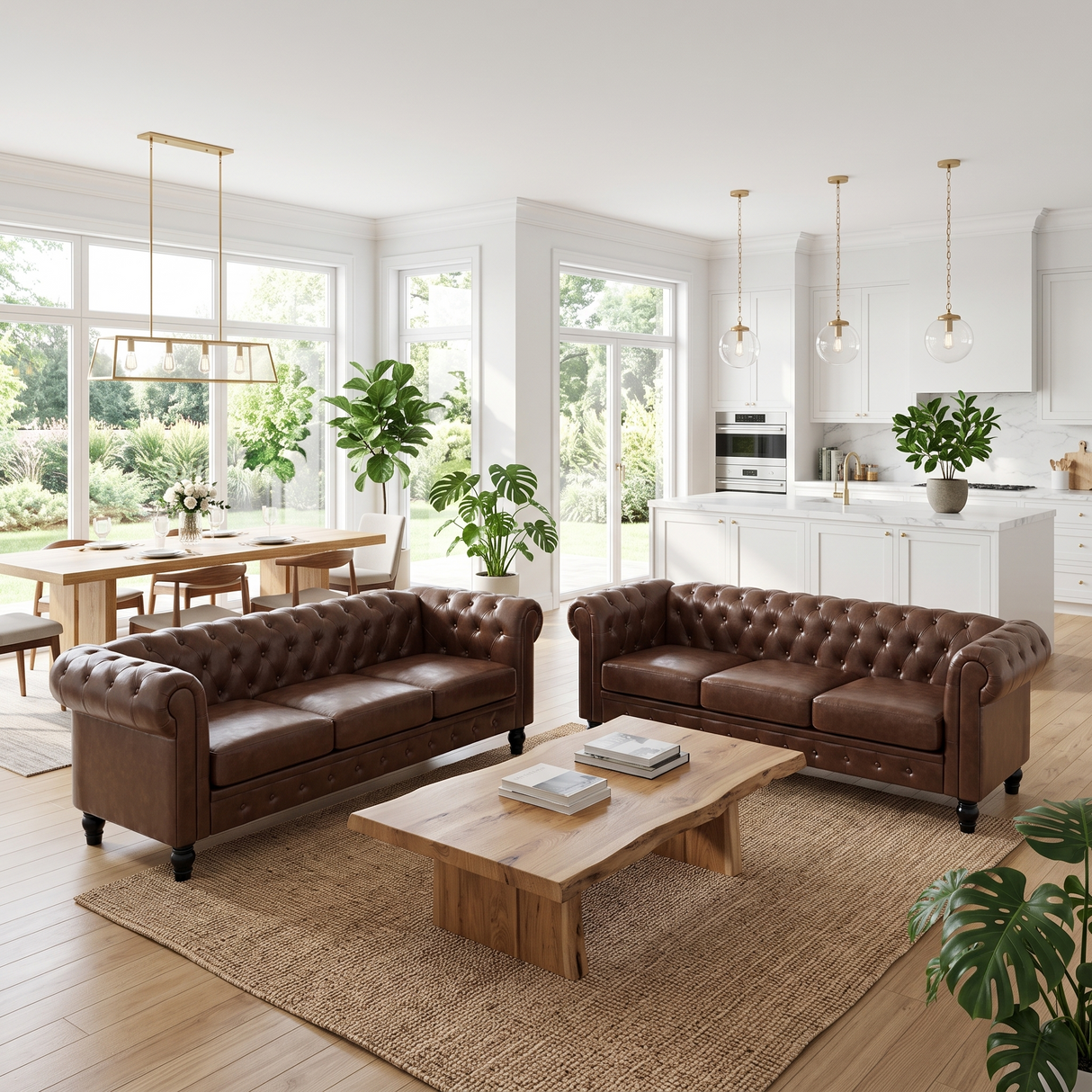 2 Piece Chesterfield Sofa Set