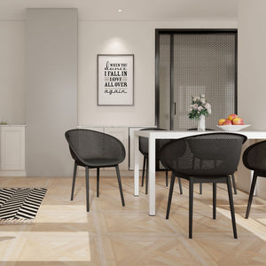4 Pack Lounge Chair Set With Long Table