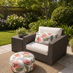 2 Pack Outdoor Lumbar Pillow Covers - Blush Botanical
