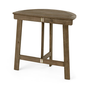 Outdoor Half-Round Folding Acacia Wood Bistro Table
