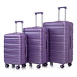 HIFINE-TOURIST-20'/24'/28'-3-pcs/set-in-ABS-Spinner-Wheel-Luggage-(Purple)-Luggage-Sets