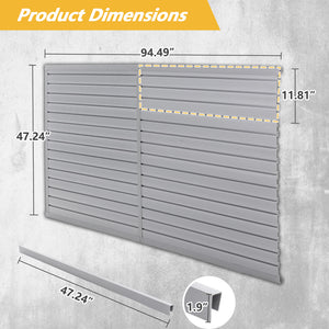 Heavy Duty PVC Slatwall Garage Organizer, 8ft x 4ft