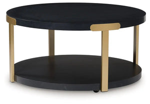 Shylore - Occasional Table Set (Set of 3) - Black / Brass Finish - Best Buy Furniture