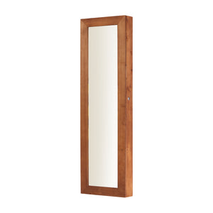 Jewelry Armoire Organizer With Full Length Mirror, Wall Mounted Lockable Cabinet With LED Light