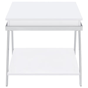Briana - 2 Piece Coffee And End Table Set With Lift Top Legs - Gloss White