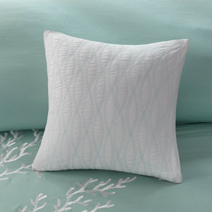 Oversized Cotton Jacquard Comforter Set Aqua King