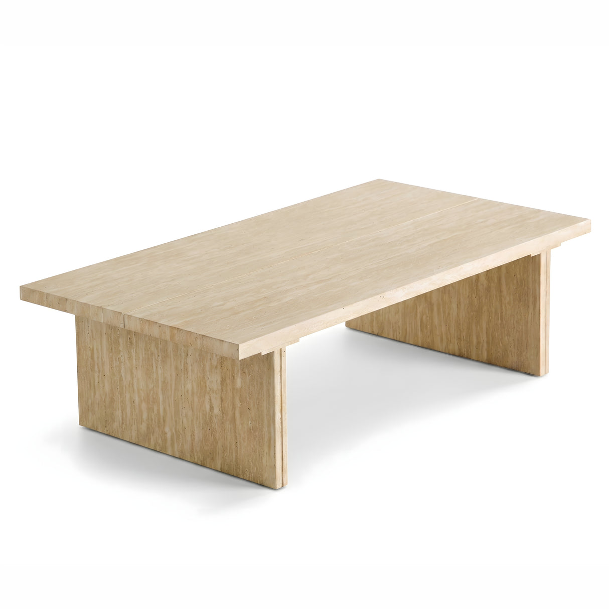 Modern Travertine Coffee Table With Split Top