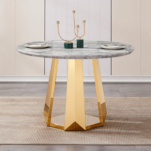 47" Round Marble Dining Table