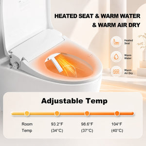 Smart Bidet Toilet Seat with Side Knob Adjustable Heated Seat