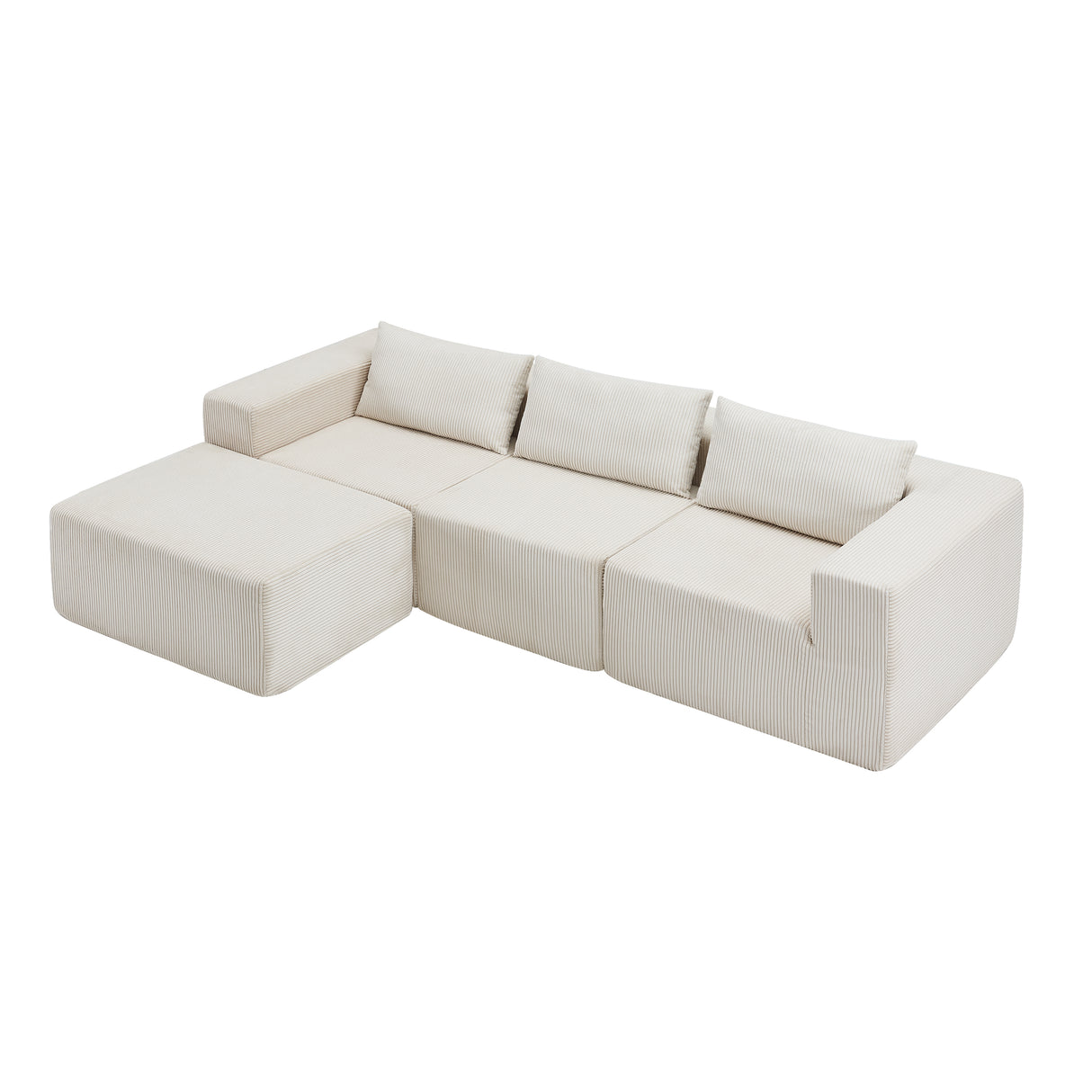 107" Compressed Sectional Sofa (Beige)
