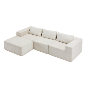 107" Compressed Sectional Sofa (Beige)