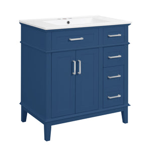 Modern Bathroom Vanity With Sink, Storage Cabinet, Soft Close Doors, Deep & Standard Drawers