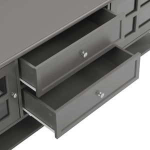 TV Stand, Entertainment Center With Dual Drawers And Hidden Storage, Cabinet With Soft Closing Doors And Sleek Panel Design
