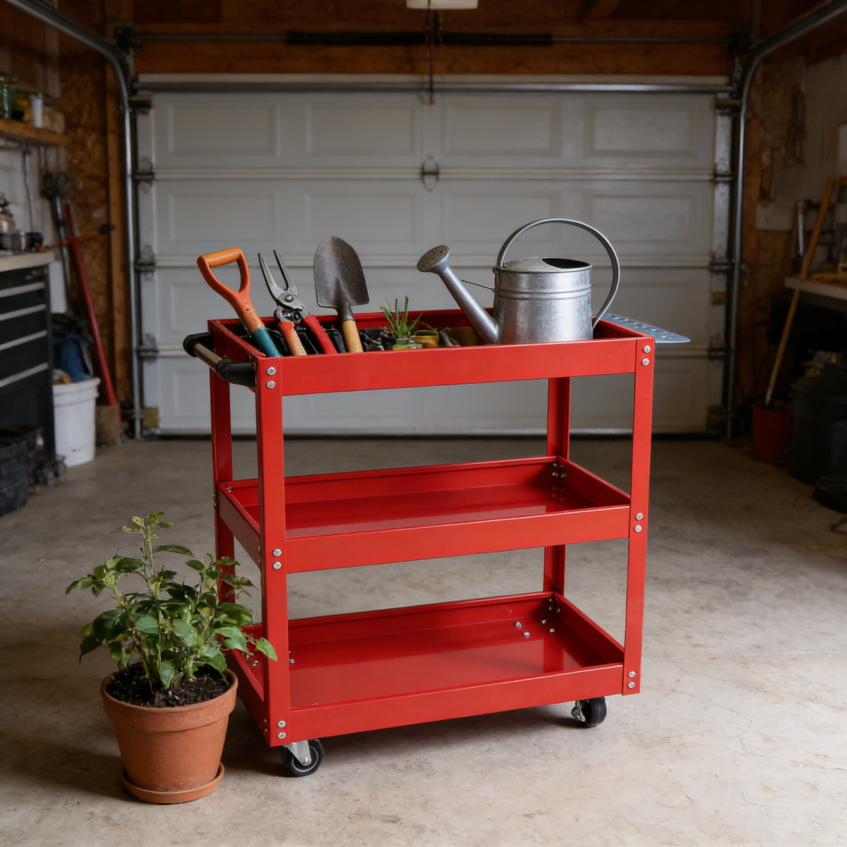 Tool Cart on Wheels - 3 Tier Rolling Mechanic Tool Cart