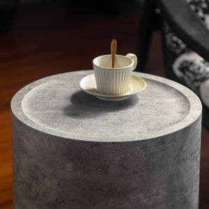 Modern Faux Concrete Round Corner Accent Table