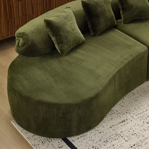 Modern Curved Sofa With Pillows