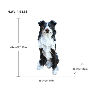 Outdoor Garden Border Collie Dog Statue Greeter