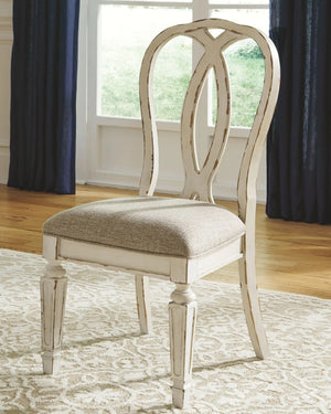 Realyn - Dining UPH Side Chair (Set of 2) - Ribbonback - Chipped White - Best Buy Furniture