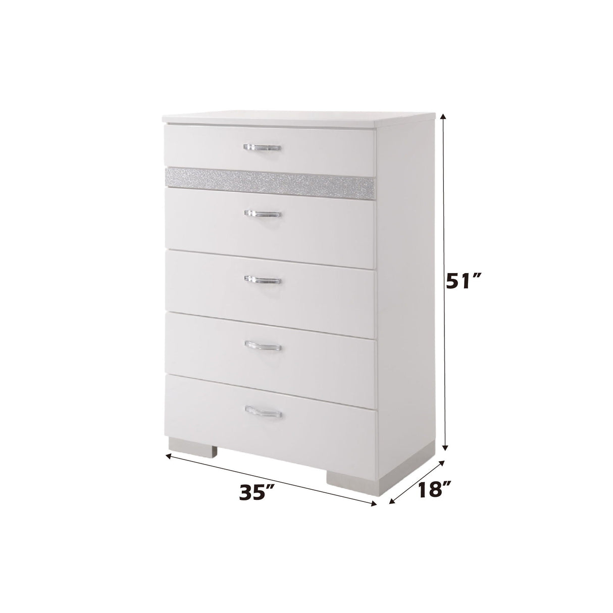 Naima II - High Gloss Chest - White - Best Buy Furniture