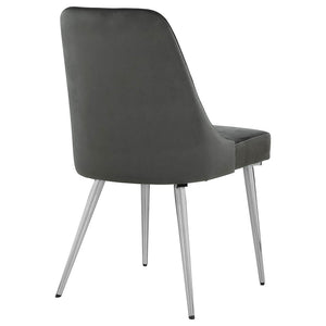 Padded Side Chair Of 2) With Upholstered Seat And Polished - Gray