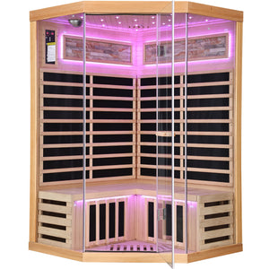 Double Sauna Room With Carbon Heating Plates - White Oak