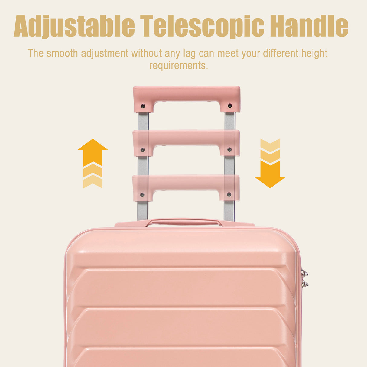 20 Inch ABS Hard Shell Travel Checked Luggage - Pink