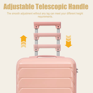 20 Inch ABS Hard Shell Travel Checked Luggage - Pink