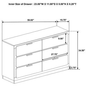 Sophia - 6 Drawer Dresser